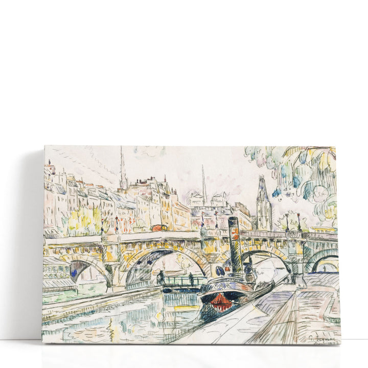 Tugboat at the Pont Neuf, Paris - Canvas Print Wall Art
