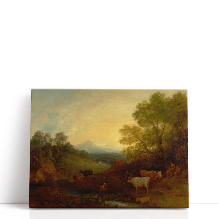 Landscape with Cattle - Canvas Print Wall Art