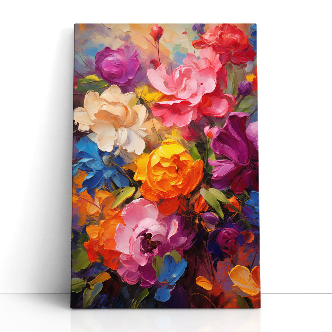 Vibrant Bloom Impasto 2 - Canvas Print Wall Art