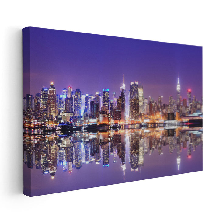 New York City Skyline During Night - Canvas Print Wall Art