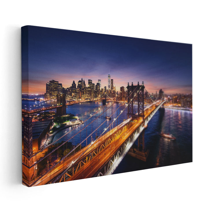 NYC, Beautiful Sunset Over Manhattan - Canvas Print Wall Art