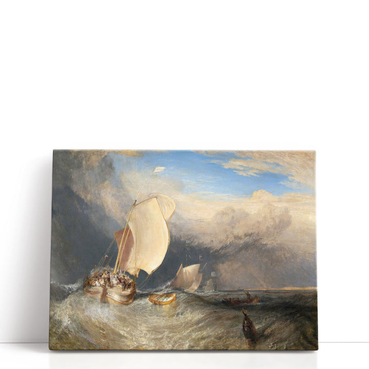 Fishing Boats with Hucksters Bargaining for Fish - Canvas Print Wall Art