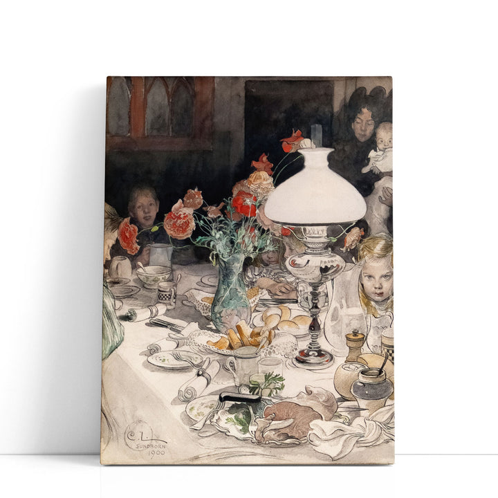 Around the Evening Lamp - Canvas Print Wall Art
