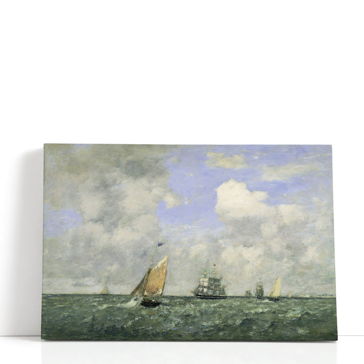 Ships and Sailing Boats Leaving Le Havre, 1887 - Canvas Print Wall Art