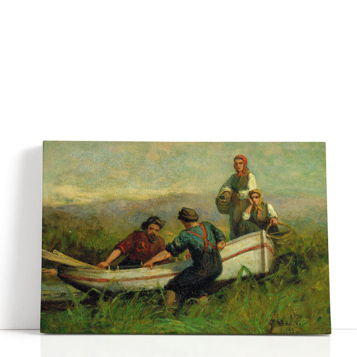 People Near Boat, 1983 - Canvas Print Wall Art