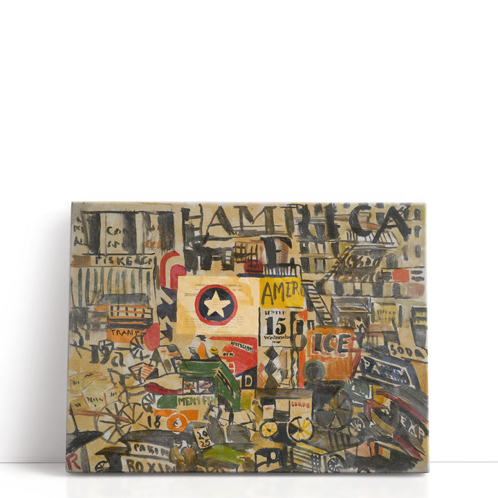 New York Street Scene, 1920 - Canvas Print Wall Art