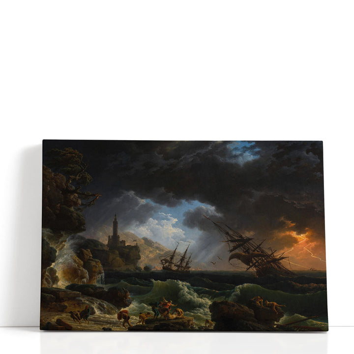 A Shipwreck in Stormy Seas - Canvas Print Wall Art