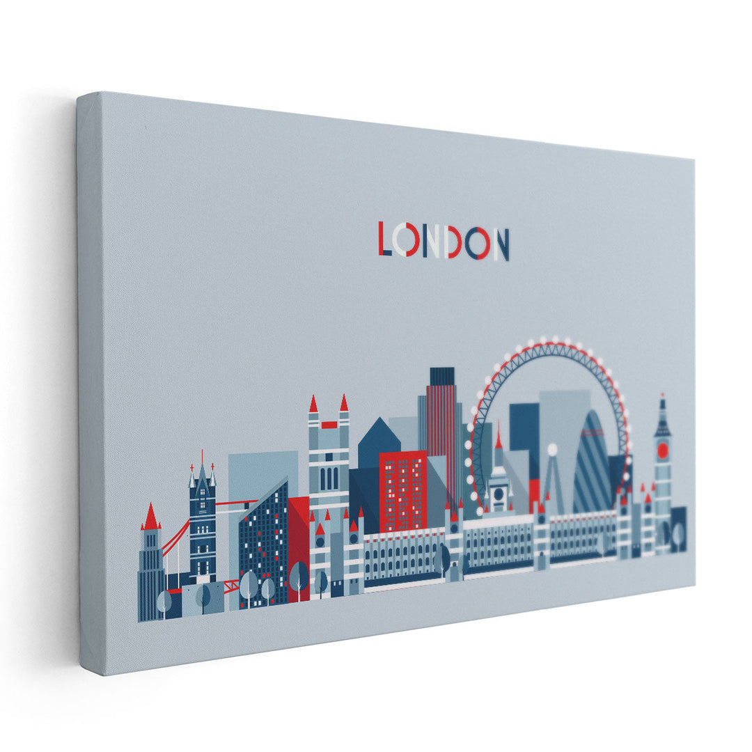 London, England, City Skyline - Canvas Print Wall Art