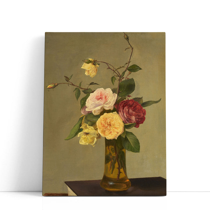 Roses in a Vase - Canvas Print Wall Art