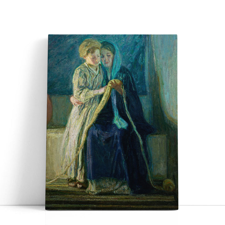Christ and His Mother Studying the Scriptures - Canvas Print Wall Art