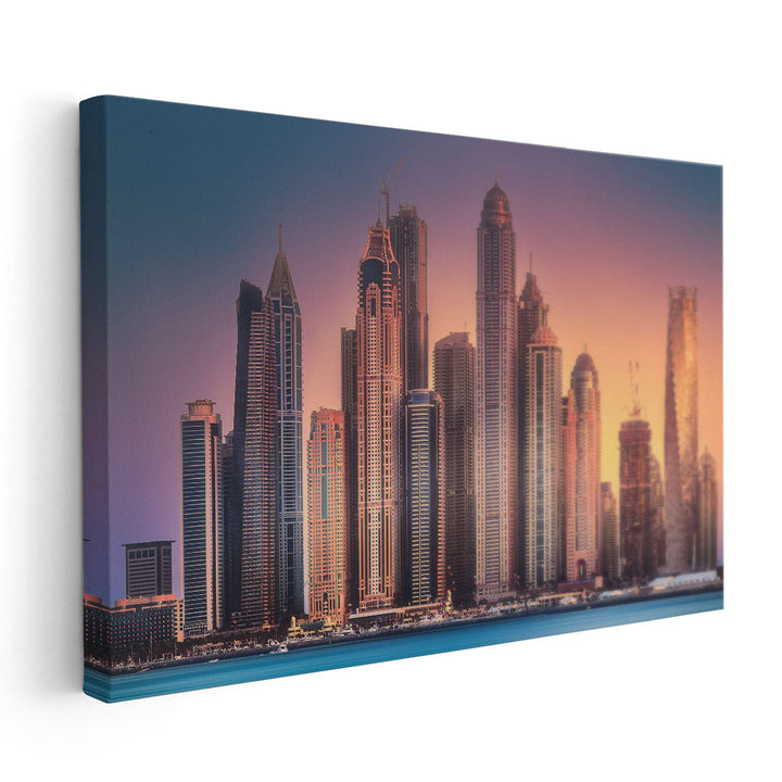 View from Palm Jumeirah in Dubai During Sunset - Canvas Print Wall Art