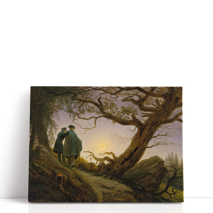 Two Men Contemplating the Moon - Canvas Print Wall Art