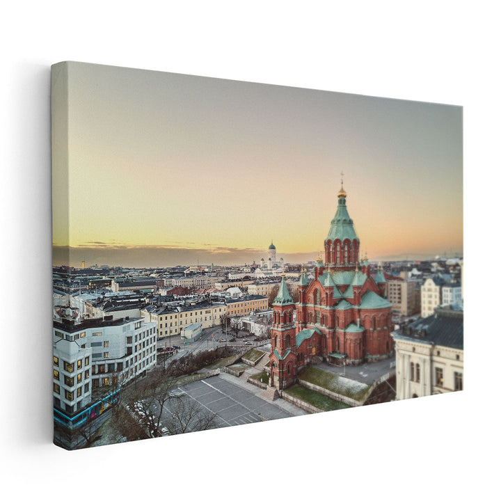 Aerial View of Uspenski Cathedral, Helsinki Finland - Canvas Print Wall Art