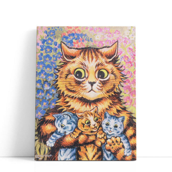 A Cat with her Kittens - Canvas Print Wall Art