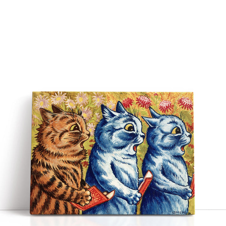 Three Cats Singing - Canvas Print Wall Art