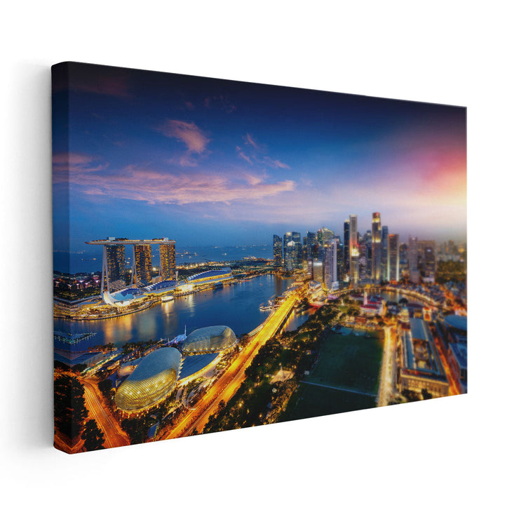 Business District, Singapore City Skyline - Canvas Print Wall Art