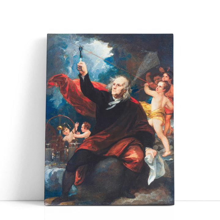 Benjamin Franklin Drawing Electricity from the Sky - Canvas Print Wall Art