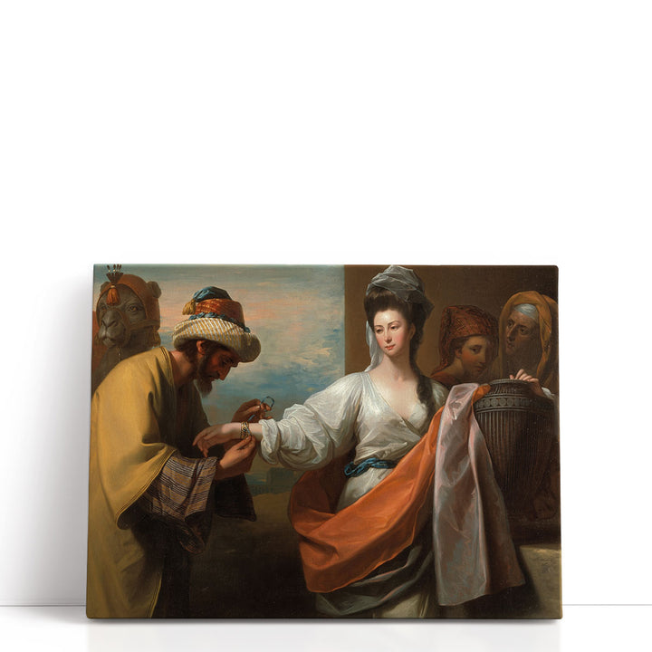 Isaac Servant Tying the Bracelet on Rebecca Arm - Canvas Print Wall Art