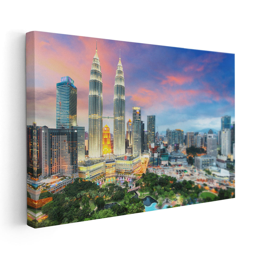 Kuala Lumpur Skyline at Twilight - Canvas Print Wall Art