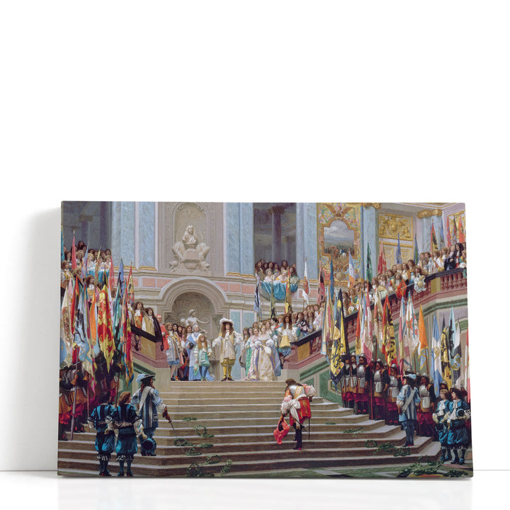 Reception of Le Grand Conde by Louis XIV at Versailles in 1674 - Canvas Print Wall Art