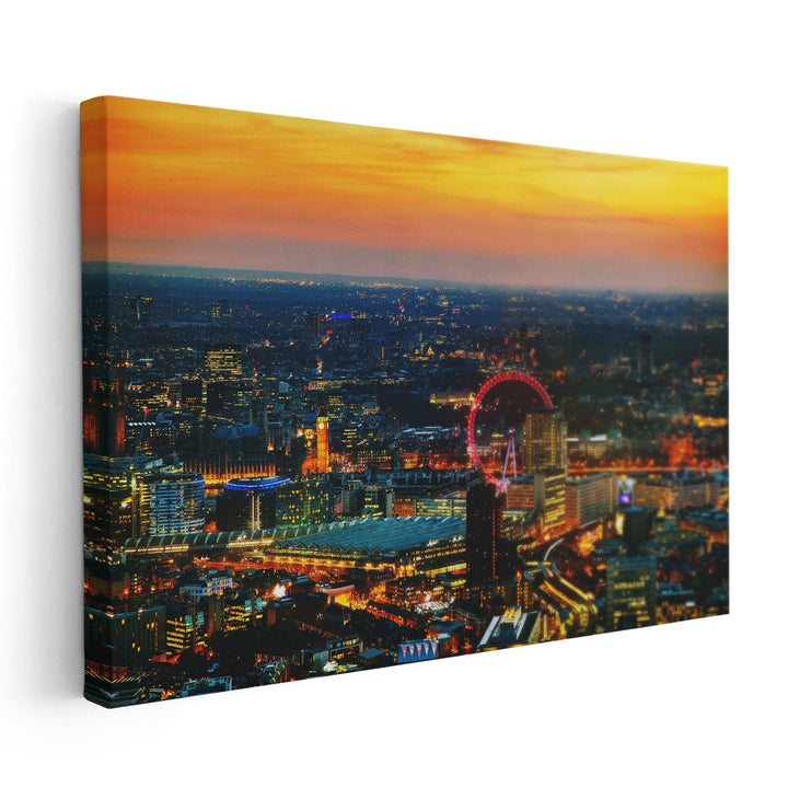 London City at the Sunset Time - Canvas Print Wall Art