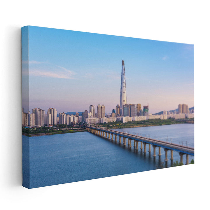 Seoul Subway And Seoul City Skyline, South korea - Canvas Print Wall Art