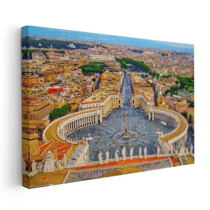 St. Peter's Square in Rome, Italy - Canvas Print Wall Art