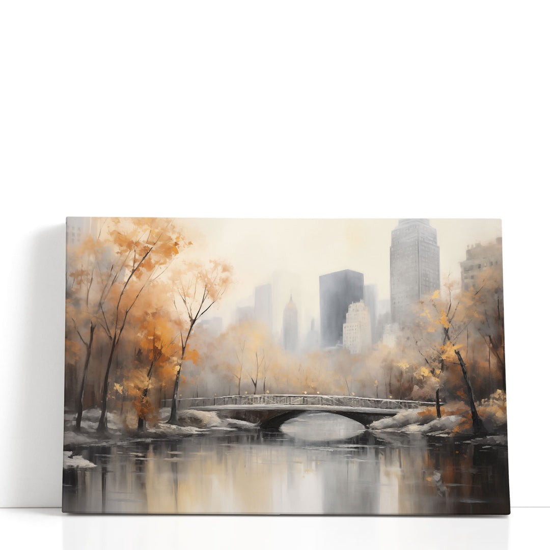 Central Park's Autumn Arch - Canvas Print Wall Art