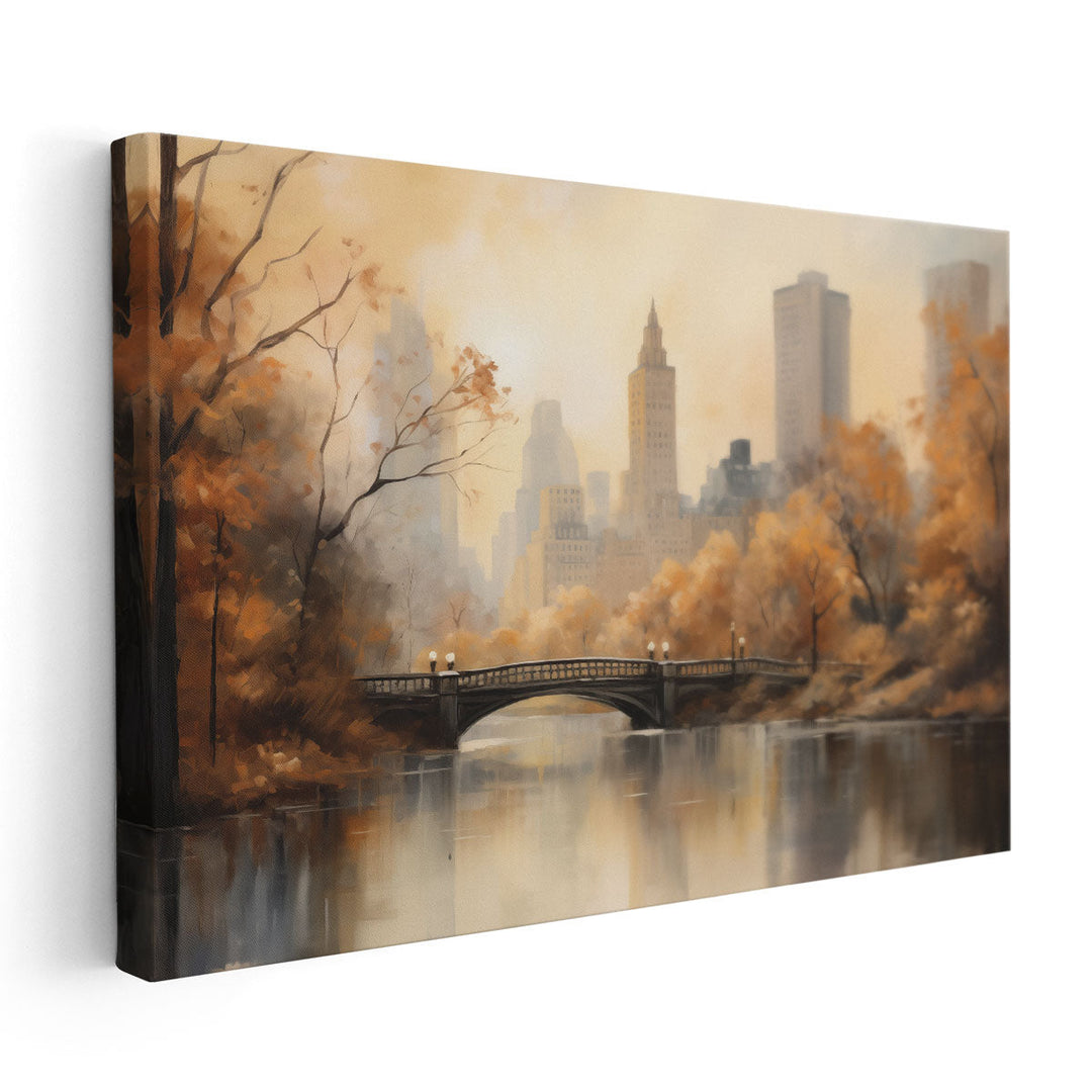 Central Park's Autumn Arch 2 - Canvas Print Wall Art