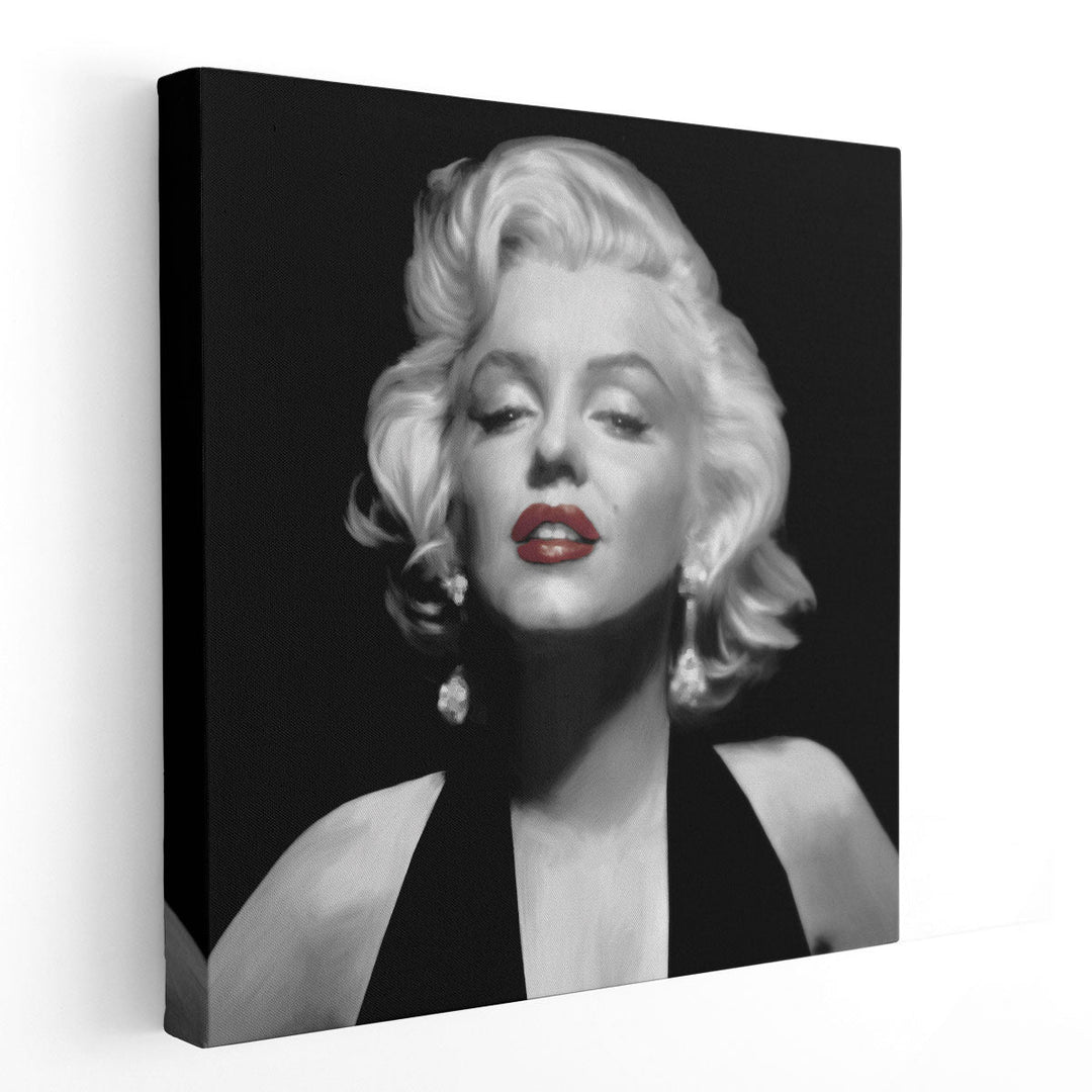 Halter Top Marilyn Red Lips - Canvas Print Wall Art