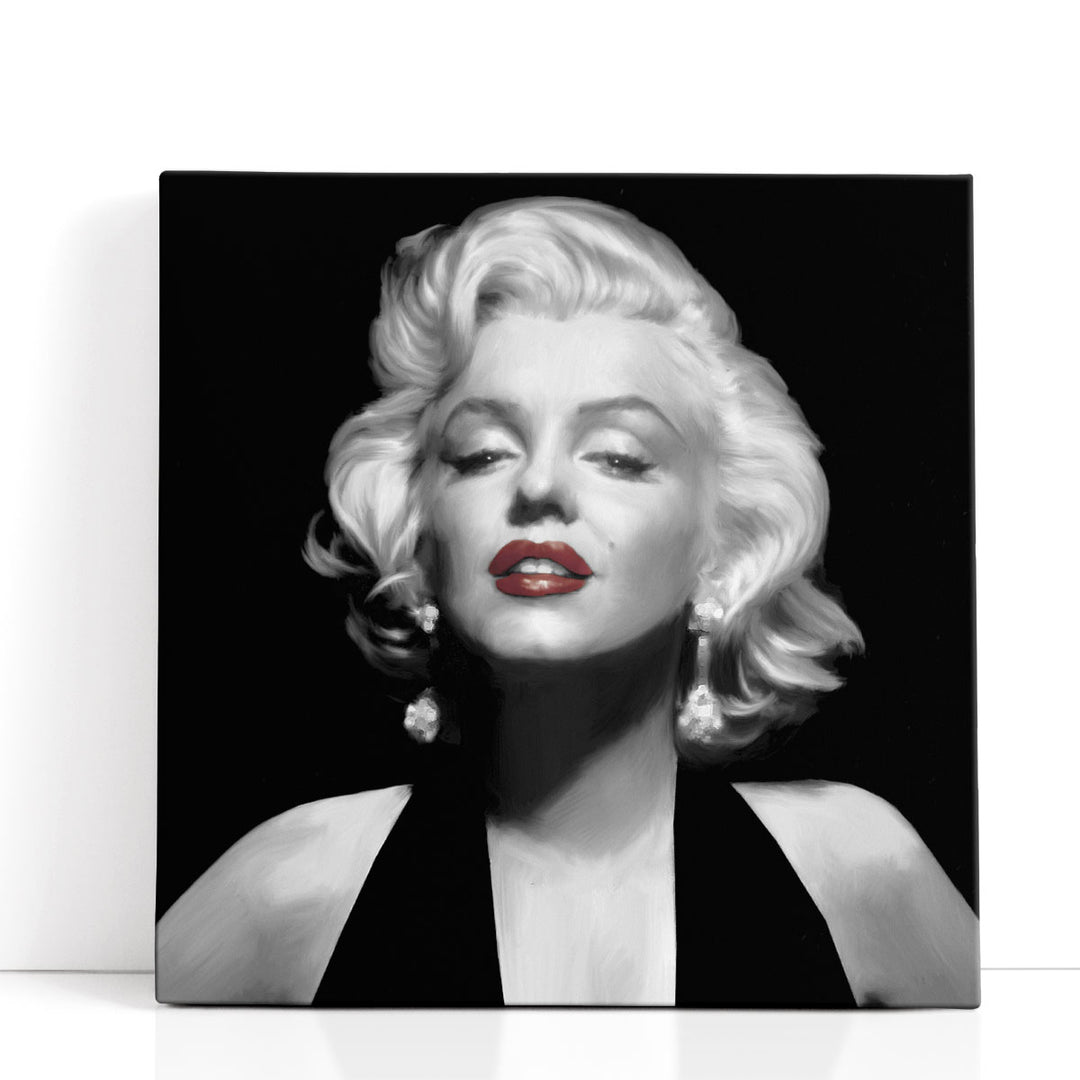 Halter Top Marilyn Red Lips - Canvas Print Wall Art