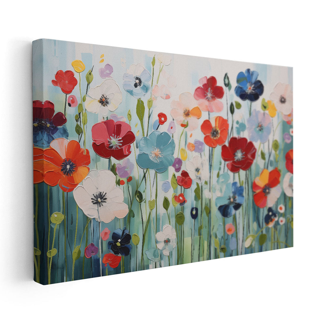 Colorful Blossom Mosaic - Canvas Print Wall Art