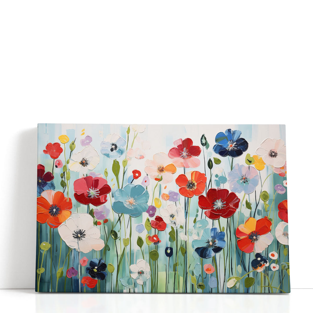 Colorful Blossom Mosaic - Canvas Print Wall Art