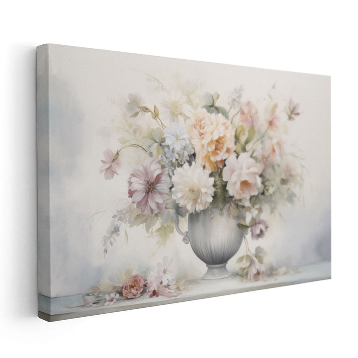 Distressed Vase Bloom 2 - Canvas Print Wall Art