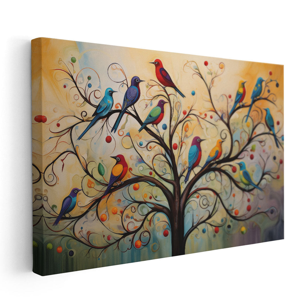 Feathered Flock Fantasy - Canvas Print Wall Art