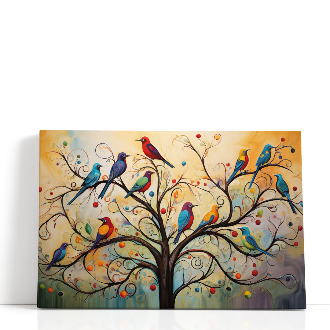 Feathered Flock Fantasy - Canvas Print Wall Art