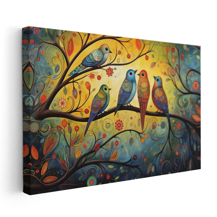 Feathered Flock Fantasy 4 - Canvas Print Wall Art