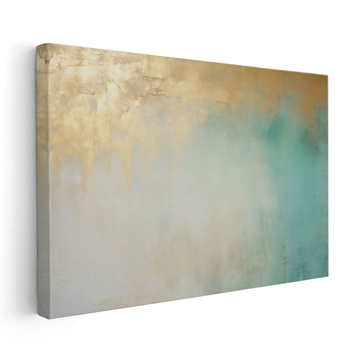 Golden Aquamarine Rhapsody - Canvas Print Wall Art