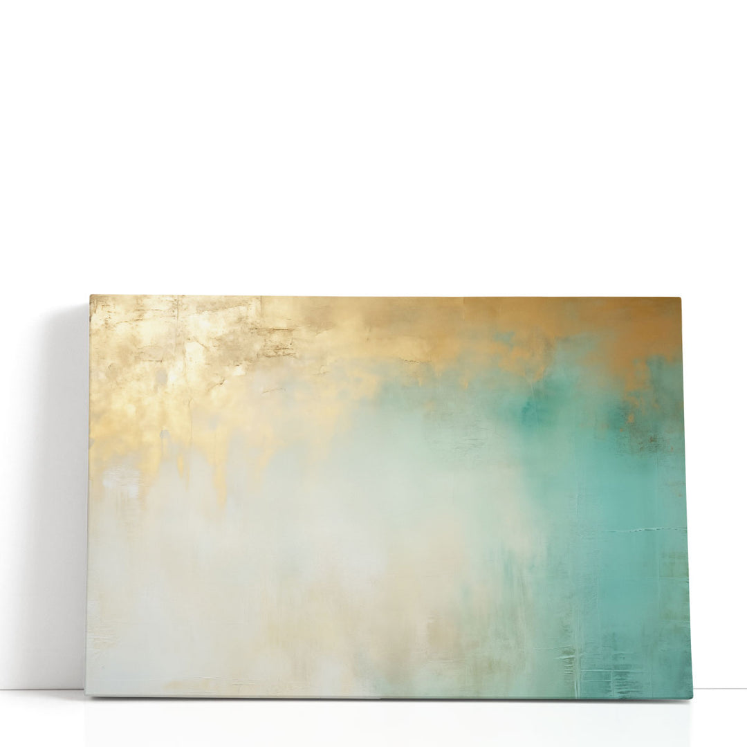 Golden Aquamarine Rhapsody - Canvas Print Wall Art