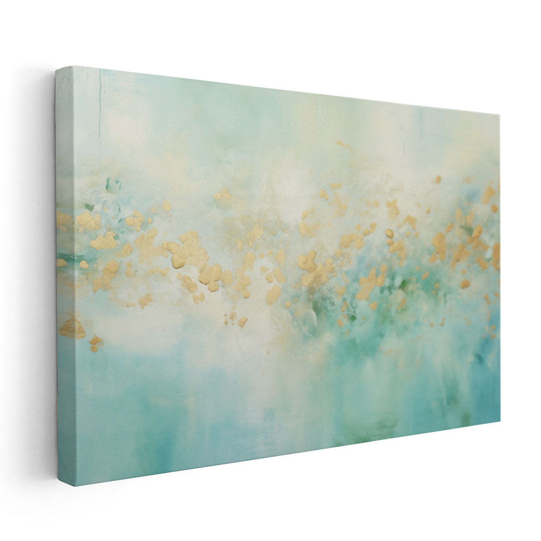 Golden Aquamarine Rhapsody 2 - Canvas Print Wall Art