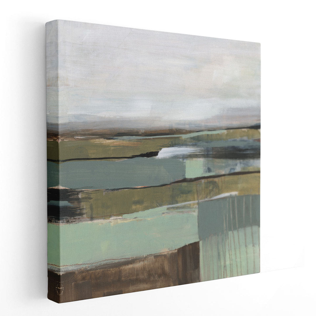 Neutral Horizon Grid II - Canvas Print Wall Art