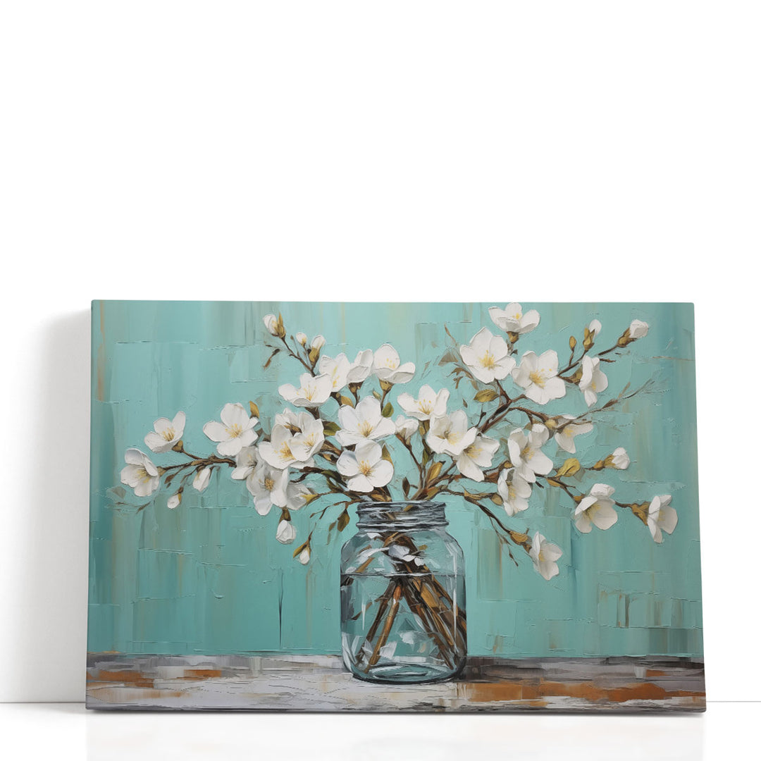 Mason Jar Bloom - Canvas Print Wall Art