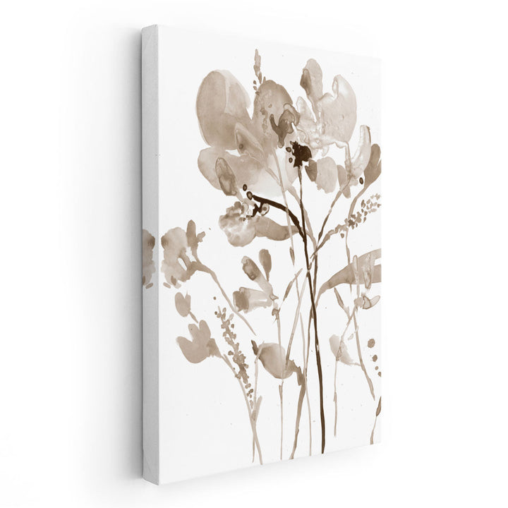 Neutral Floral Overlay I - Canvas Print Wall Art