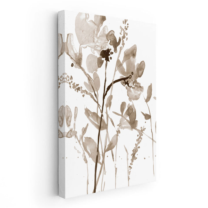 Neutral Floral Overlay II - Canvas Print Wall Art