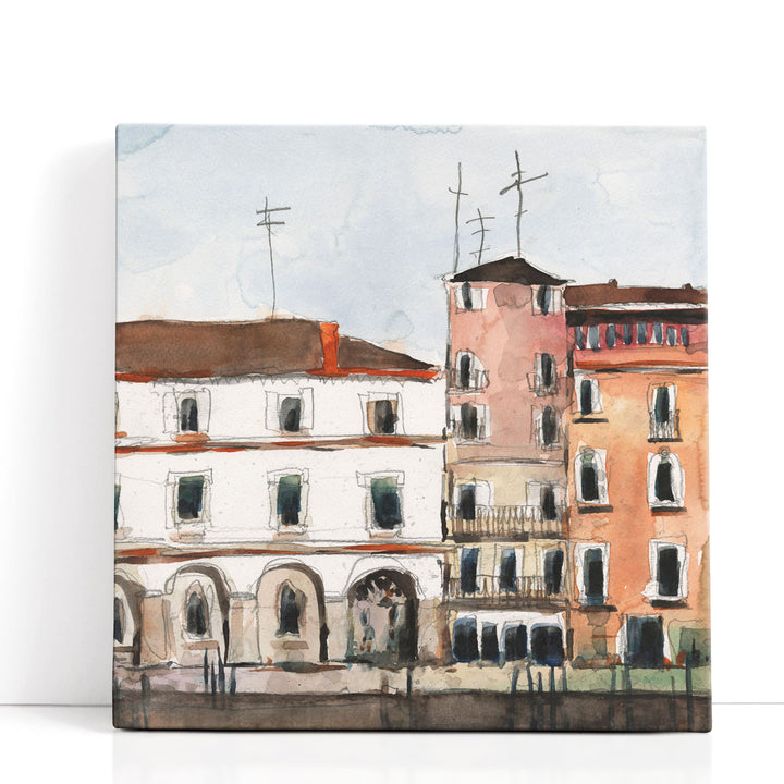 Along the Venice Facade - Canvas Print Wall Art