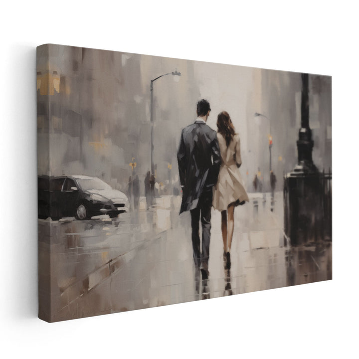 Urban Romantic Walk - Canvas Print Wall Art