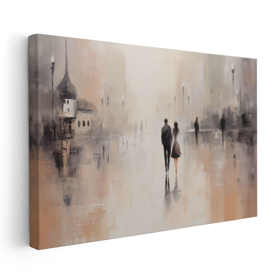 Urban Romantic Walk 2 - Canvas Print Wall Art