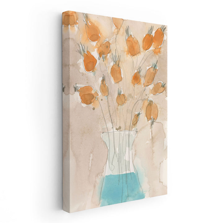 Poppy Vase I - Canvas Print Wall Art