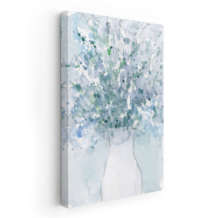 Powder Blue Arrangement in Vase I - Canvas Print Wall Art