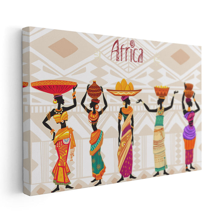 Beautiful Black African Woman in Ethnic Dress - Canvas Print Wall Art